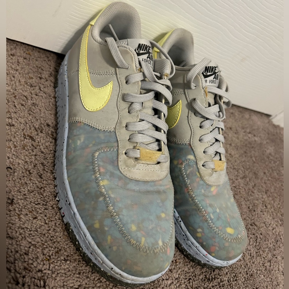 Custom Nike Air Force 1 with Yellow and Gray Accents